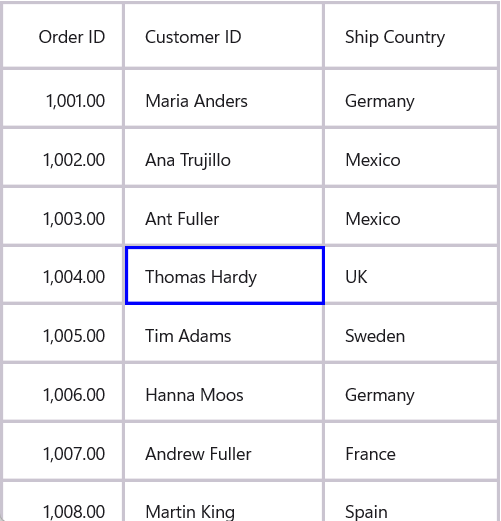 Customizing the BorderColor of a cell based on RowIndex and ColumnIndex in .NET MAUI DataGrid