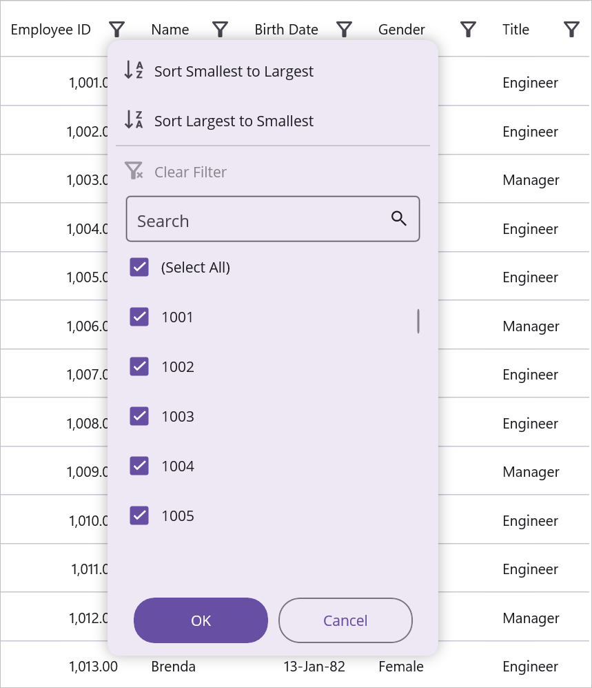 Filter mode as checkbox filter