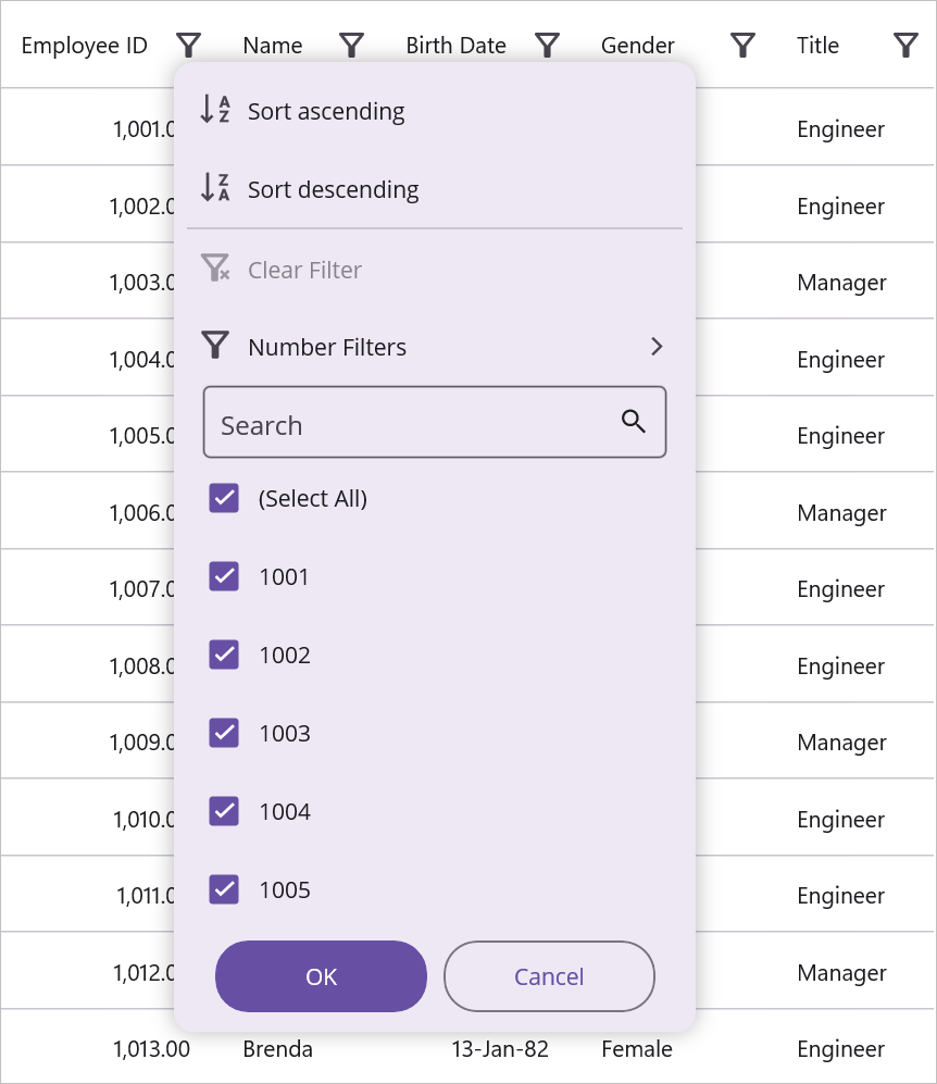 customize the sorting text