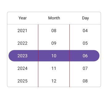 Date picker coloumn divider color in .NET MAUI Date picker.