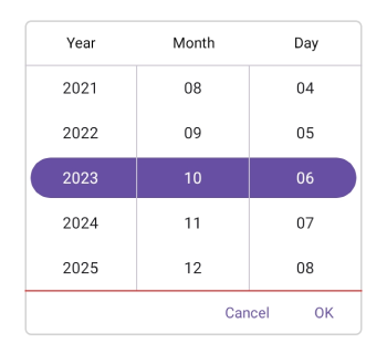 Footer divider color in .NET MAUI Date picker.