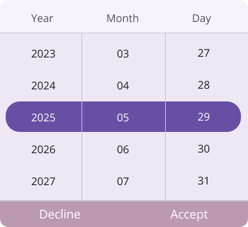 Footer template in .NET MAUI Date picker.