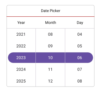 Header divider color in .NET MAUI Date picker.