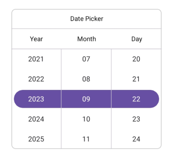 Header text in .NET MAUI Date picker.