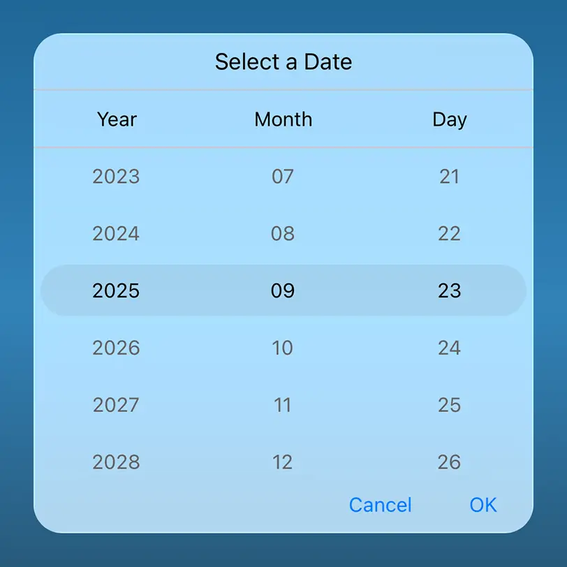 Liquid glass effect in .NET MAUI Date Picker