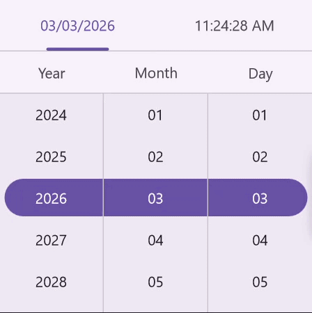 Active View in the .NET MAUI Date Time Picker