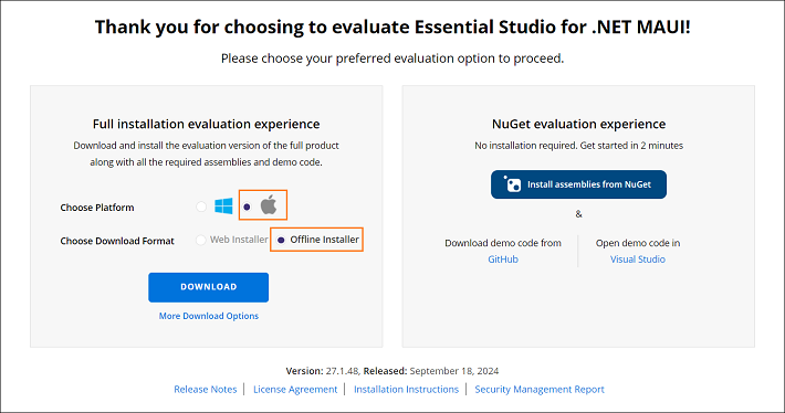 Syncfusion trial confirmation page