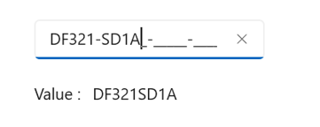 MAUI MaskedEntry excludes prompts and literals