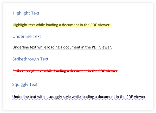 Text Markup Annotation Types.