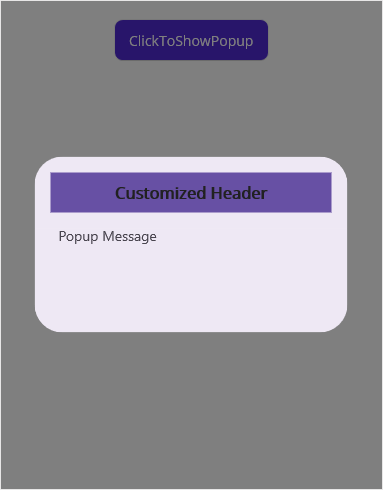 .NET MAUI Popup with header template