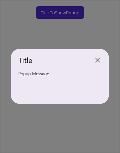 .NET MAUI Popup with close icon