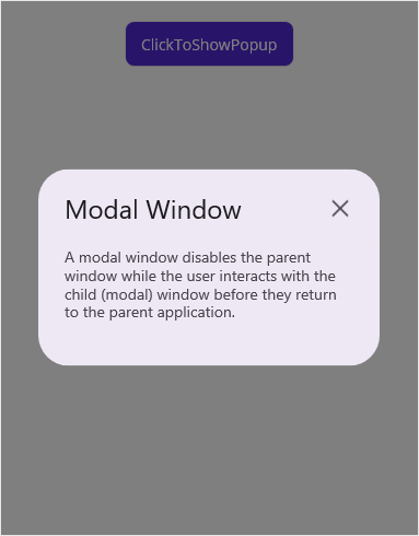 .NET MAUI Popup as modal window
