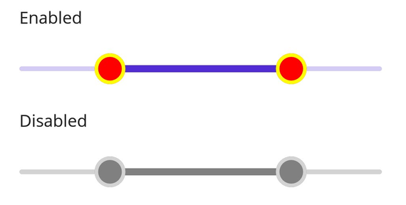 RangeSlider thumb disabled state