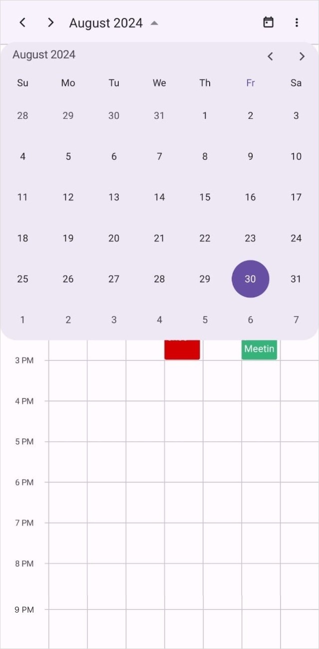 Date picker in Scheduler