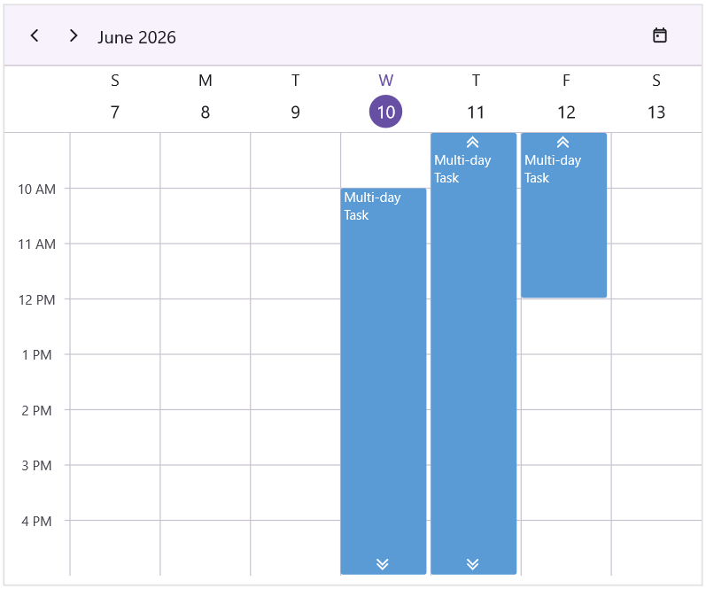 Allow spanned appointments in timeslots in days view