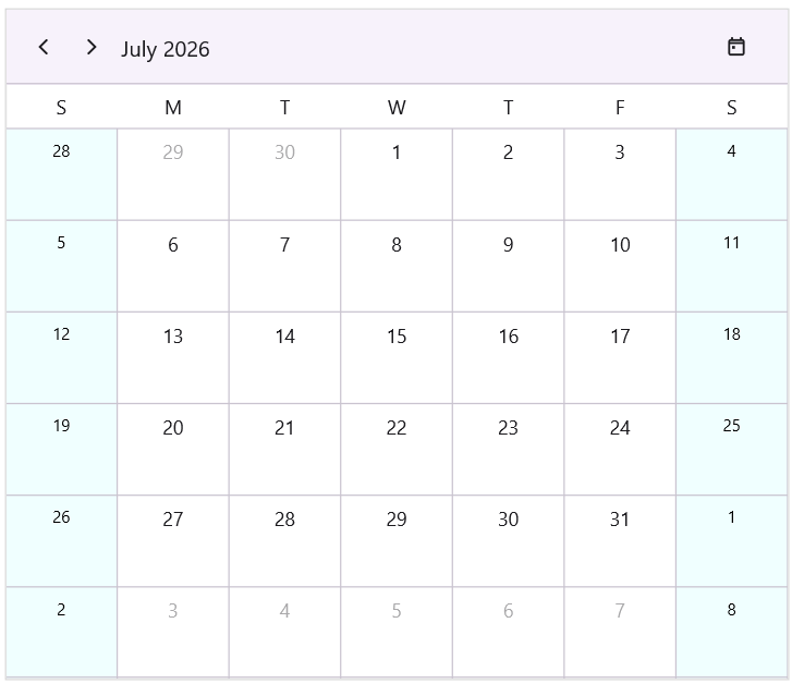 Non-working-days-customization-in-month-view