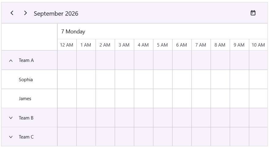 Expand or collapse resource nodes in .NET MAUI Scheduler
