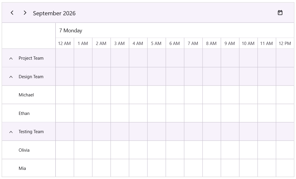 Nested hierarchical resources in .NET MAUI Scheduler