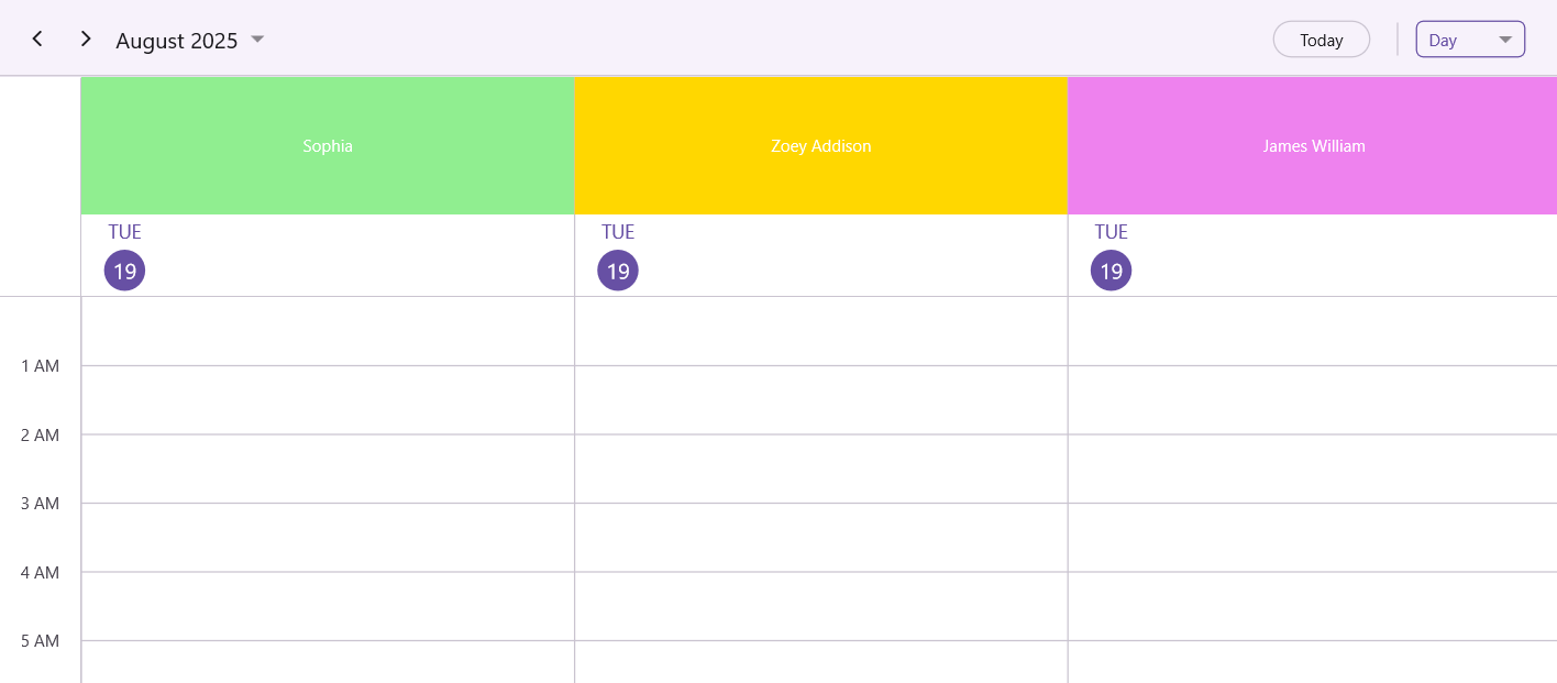 Resource Header Height in Days View in .NET MAUI Scheduler.