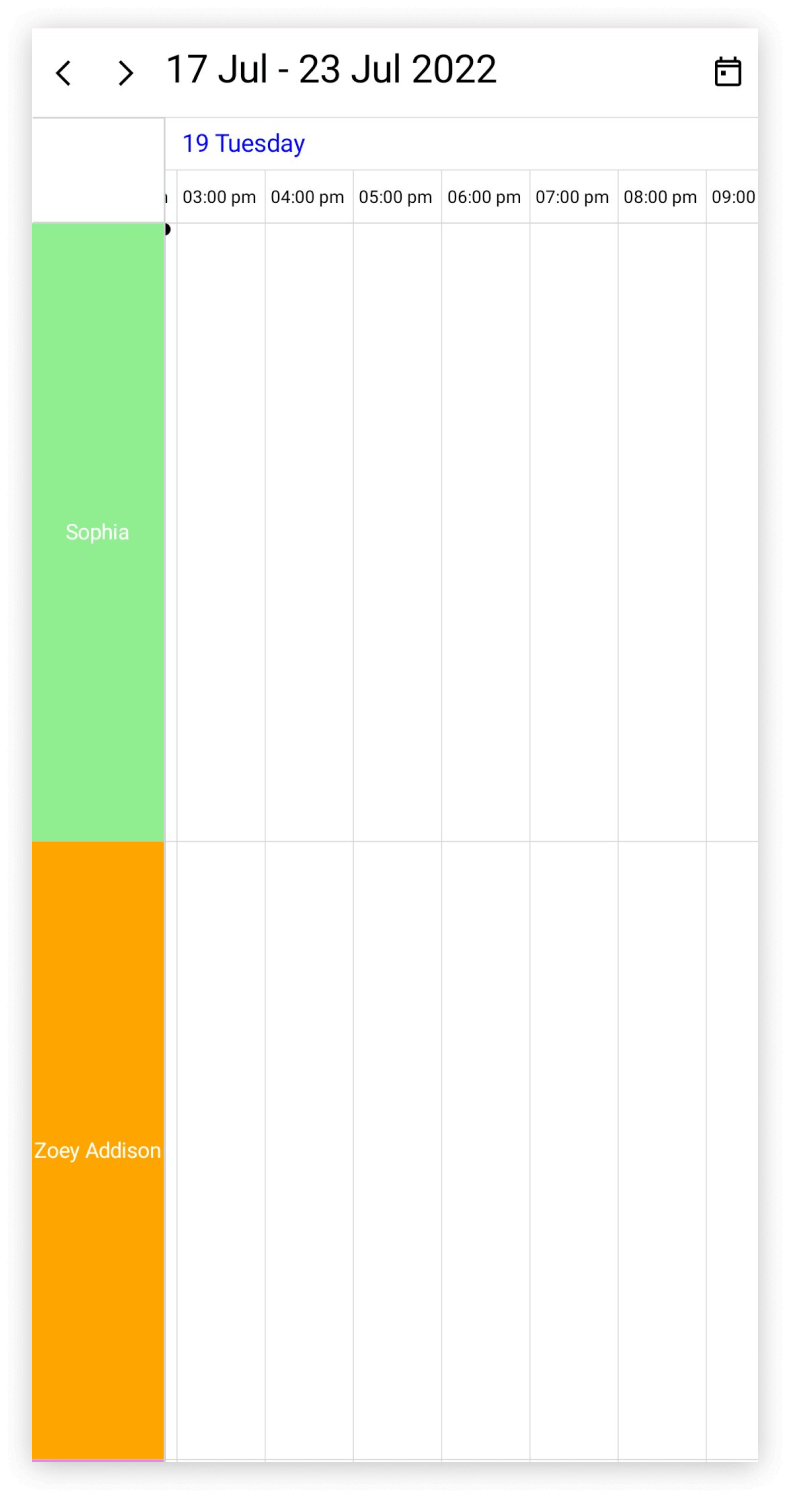 Resource minimum row and height in .NET MAUI Scheduler.