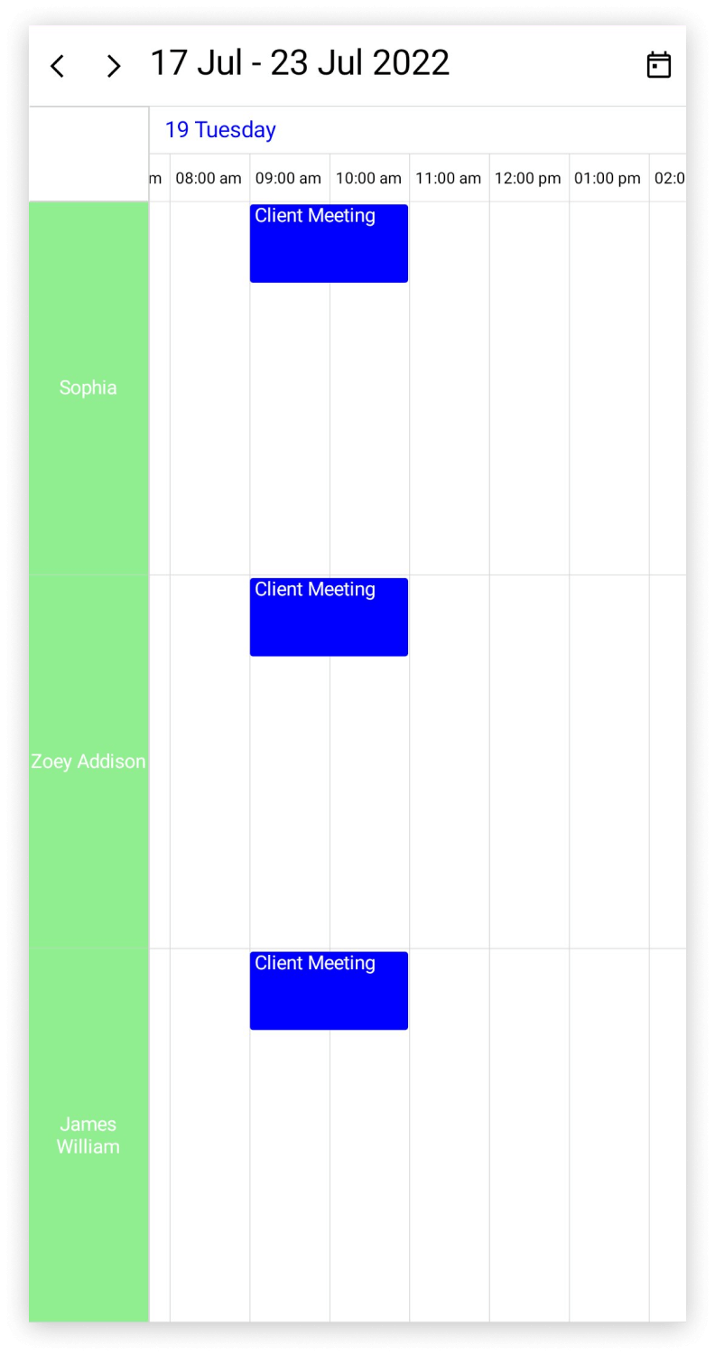 Resource sharing in .NET MAUI Scheduler.