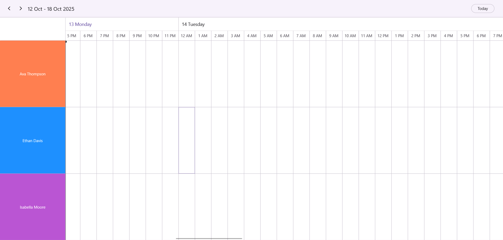 Resource header width in .NET MAUI Scheduler.