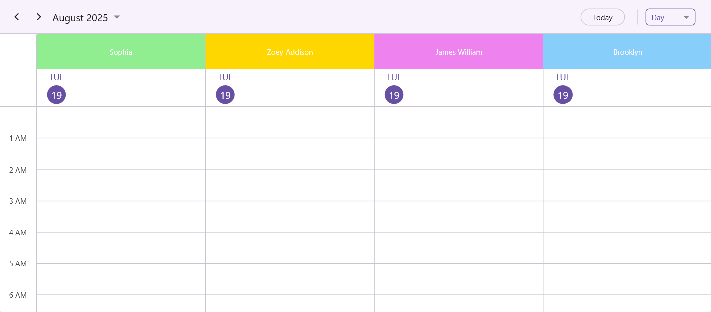 Visible Resource Count in Days View in .NET MAUI Scheduler.
