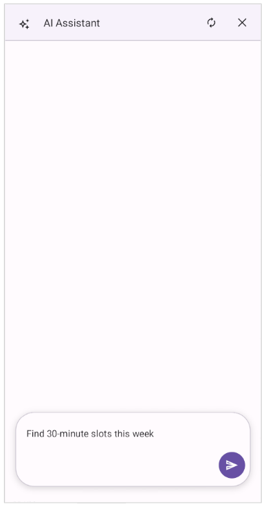 Assist view prompt in .NET MAUI AI-Powered Scheduler.