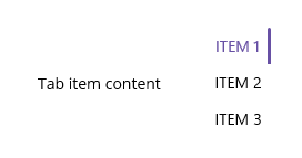 Selection indicator placed at the right of the tab