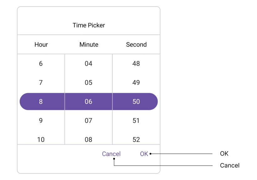 Footer Layout in .NET MAUI Time Picker.