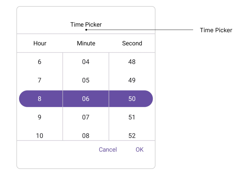 Header Layout in .NET MAUI Time Picker.