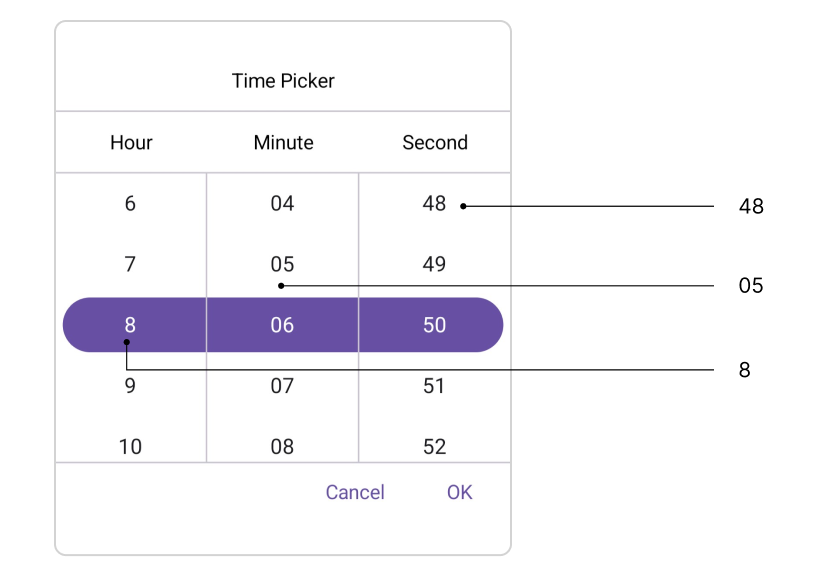 Picker Items in .NET MAUI Time Picker.