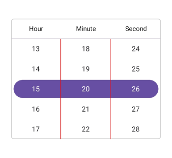 Time picker coloumn divider color in .NET MAUI Time picker.