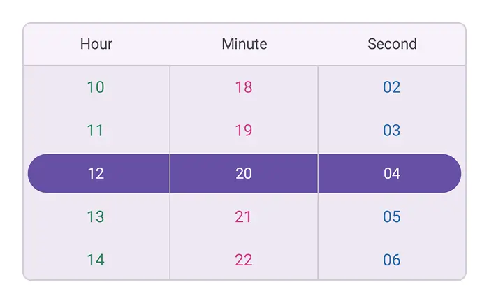 Custom column textstyle in .NET MAUI Time picker.