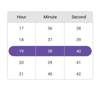 Custom column header in .NET MAUI Time picker.