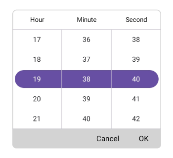 Custom footer .NET MAUI Time picker.