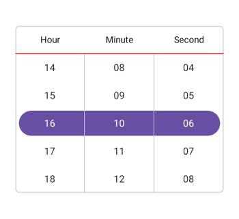 Set column header divider in .NET MAUI Time picker.