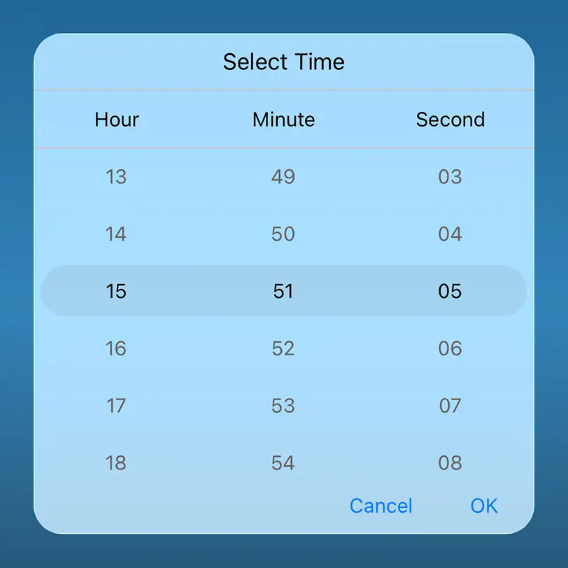 Liquid glass effect in .NET MAUI Time Picker