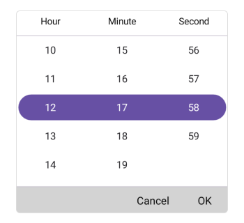 Footer view in .NET MAUI Time picker.