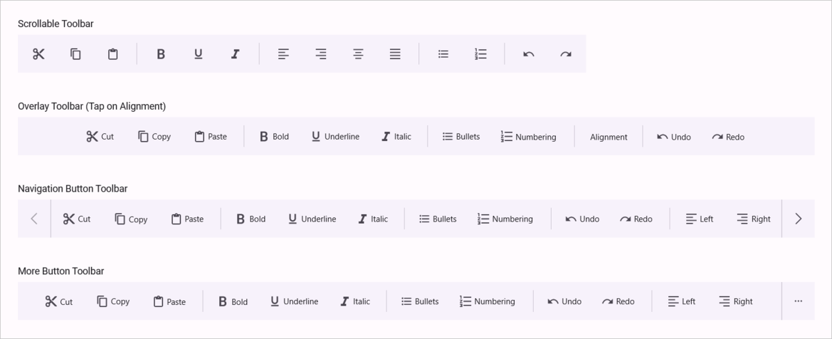 .NET MAUI toolbar overview