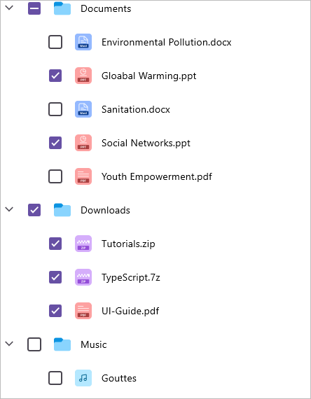 Checkbox in .NET MAUI TreeView Control | Syncfusion