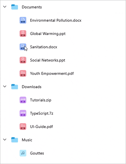 Syncfusion .NET MAUI TreeView Drag item view customization