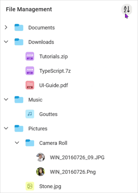 Programmatic sorting in .NET MAUI TreeView