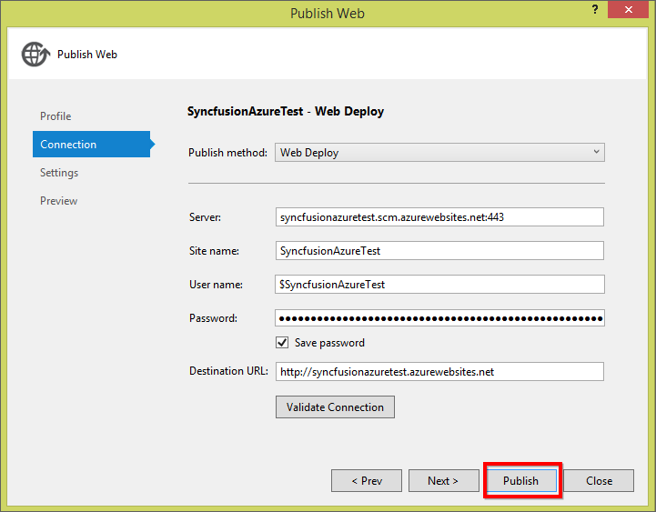 Azure web app Installation - Ready to Publish