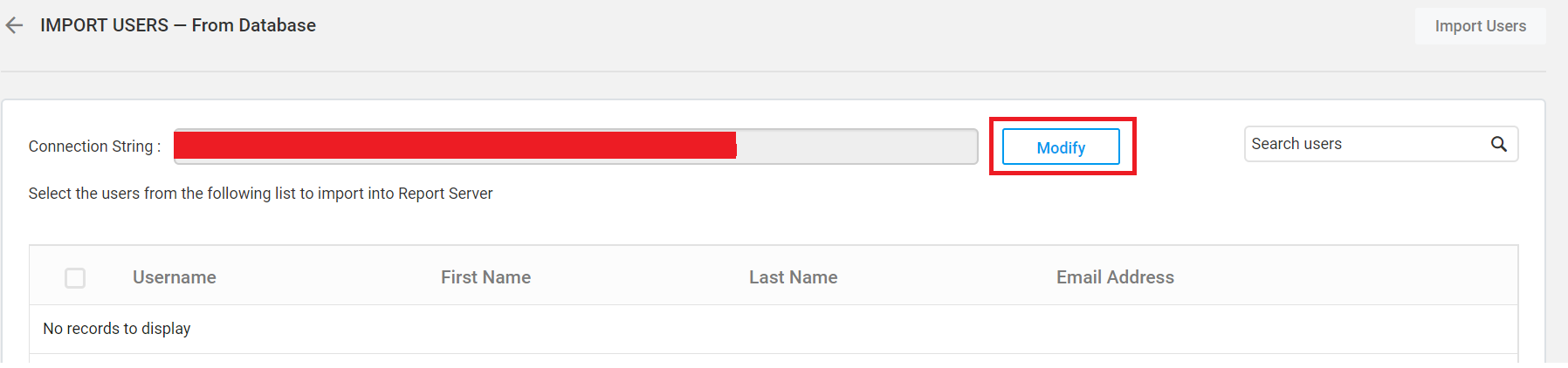 Modify Database Configuration