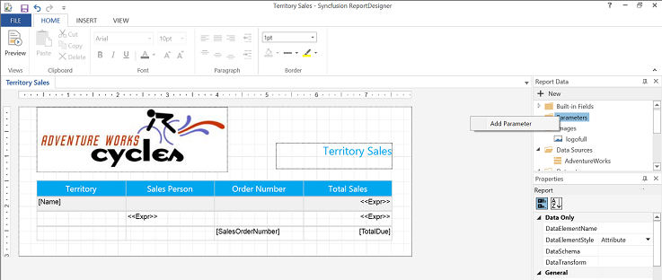 Add Parameter for the Report