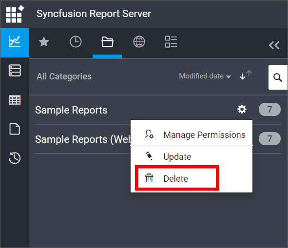 Delete All Sample Reports