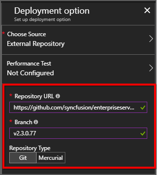 Deploymente option for External repository