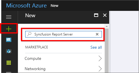 Search Syncfusion Report Server in Azure portal
