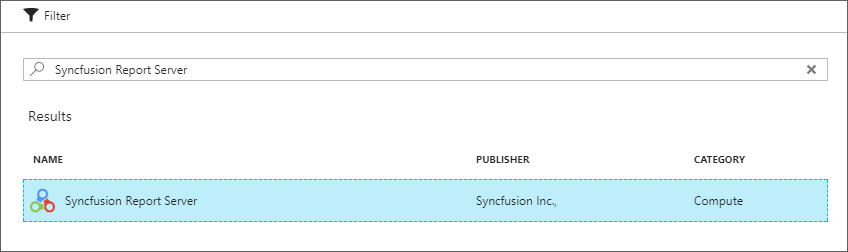 Select Syncfusion Report Server